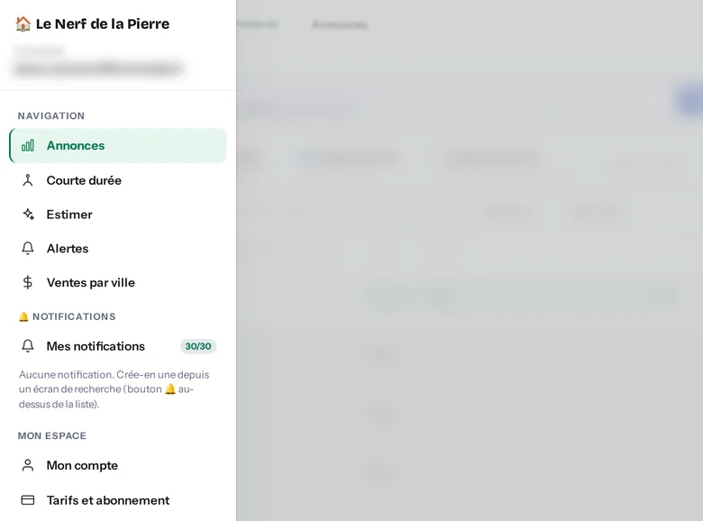 Alertes, estimation, ventes par ville